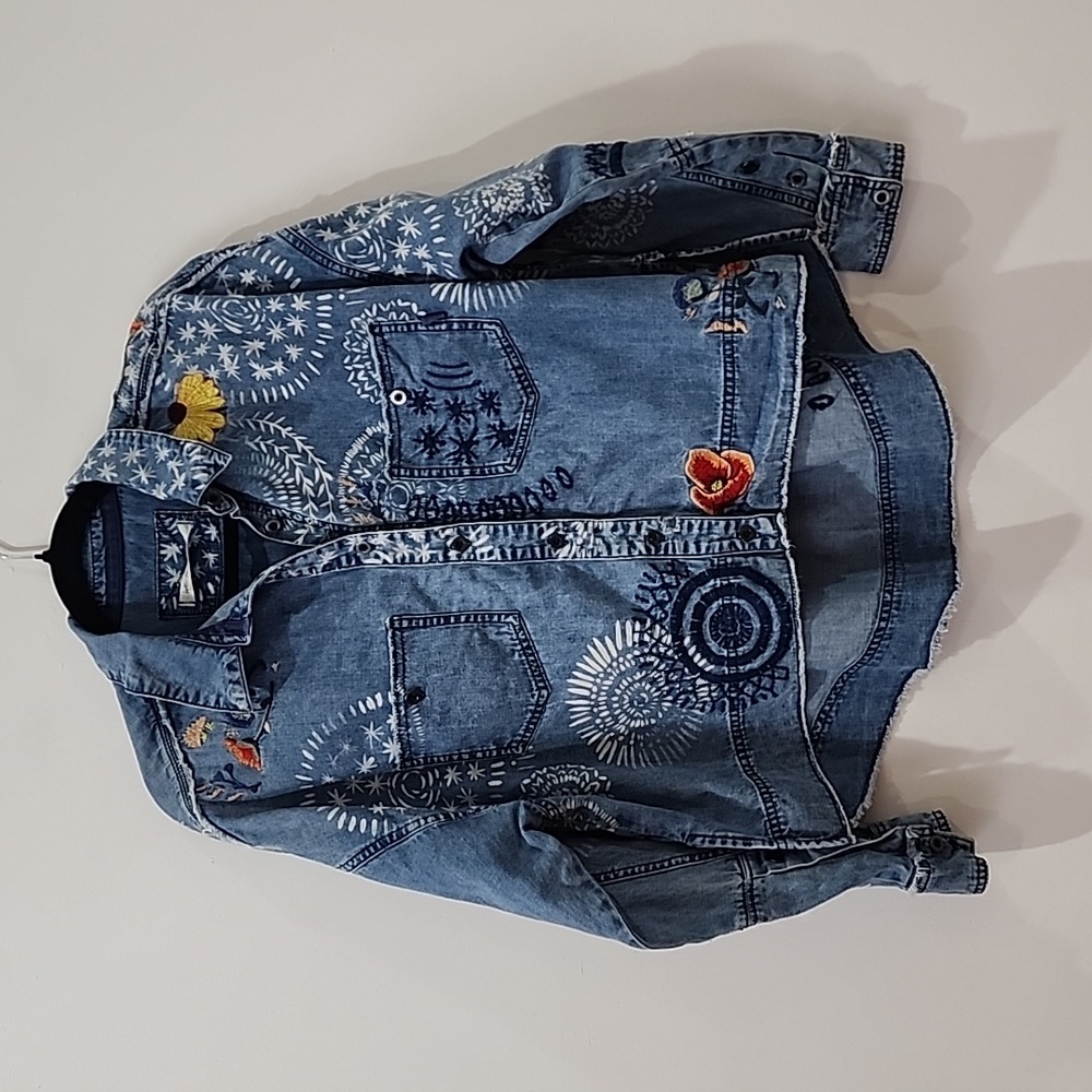 Free People Marrakesh Embroidered Denim Top - Picture 2 of 16